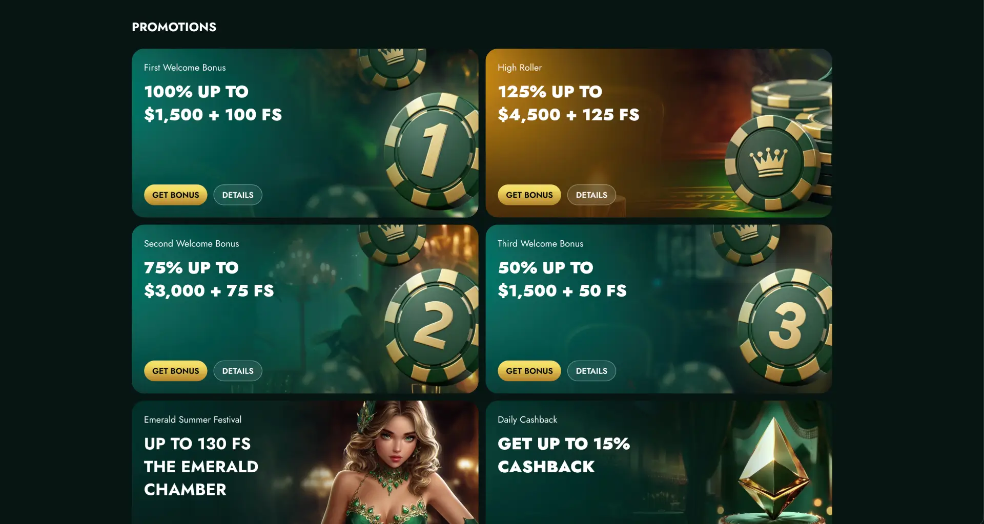 CrownGreen Casino screenshot - promotions CrownGreen Casino screenshot - promotions
